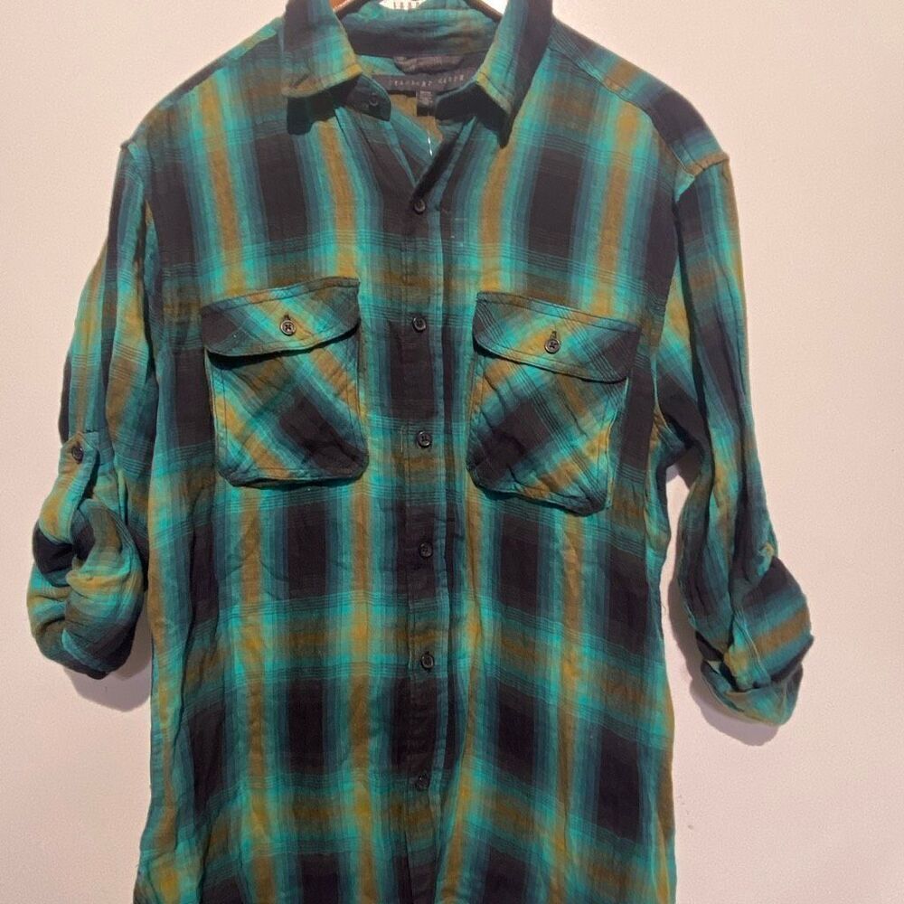 Standard Cloth Men's‎ Multicolor Plaid Button Up Flannel Shirt Medium NWT